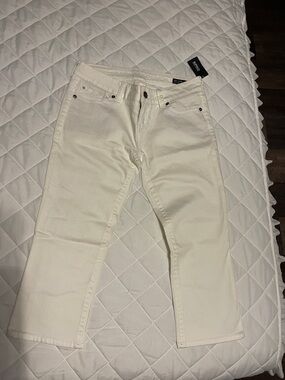 Buffalo David Bitton Off-White Cropped Straight Jeans